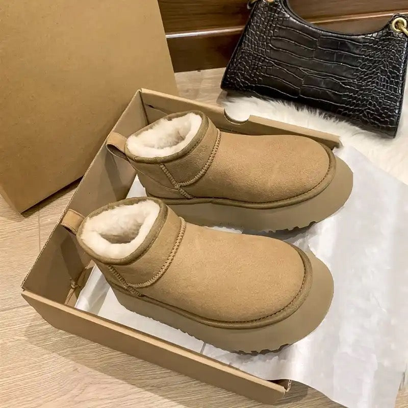 Brown mini classic platform boots