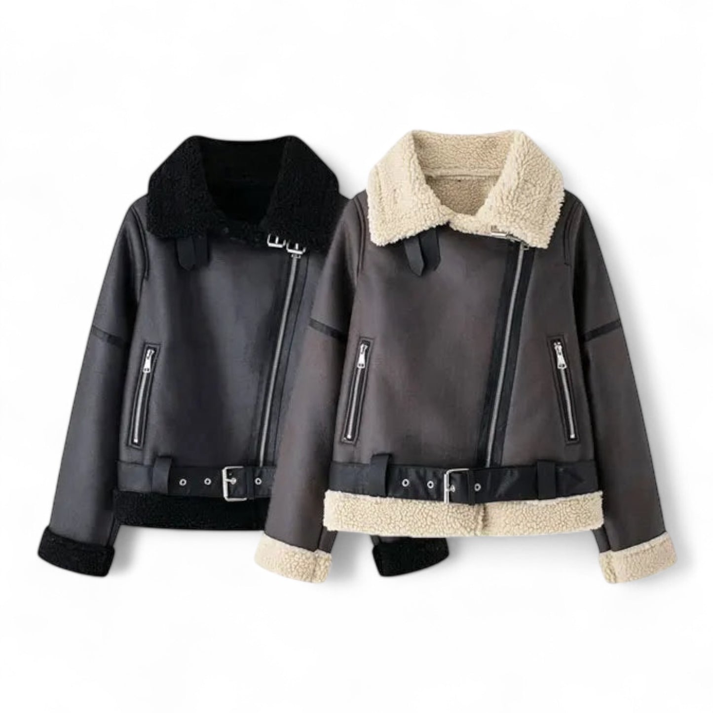 Katy | Shearling Bikerjack