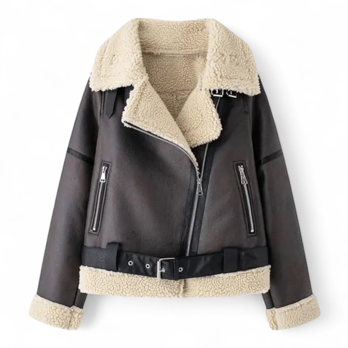 Katy | Shearling Bikerjack