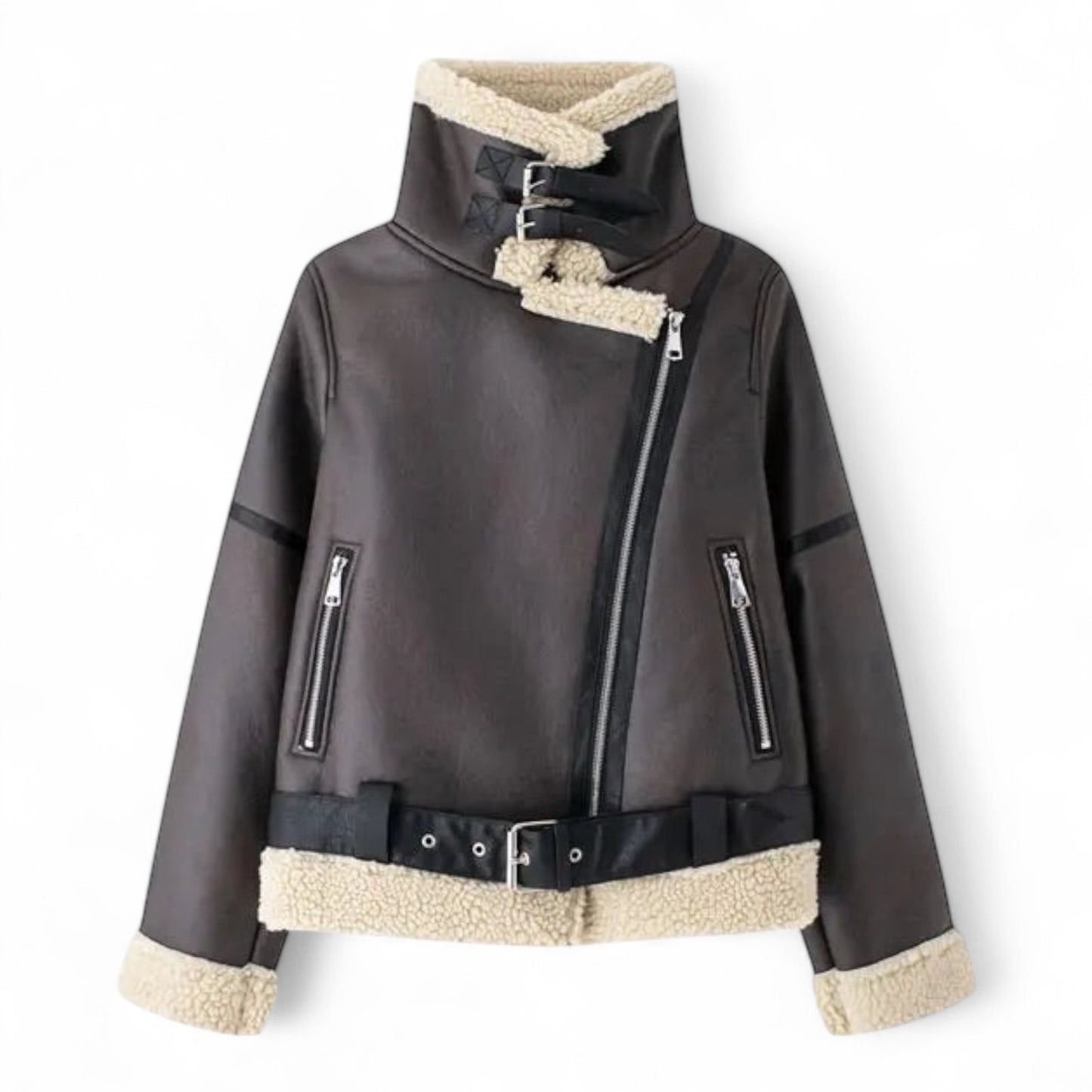Katy | Shearling Bikerjack
