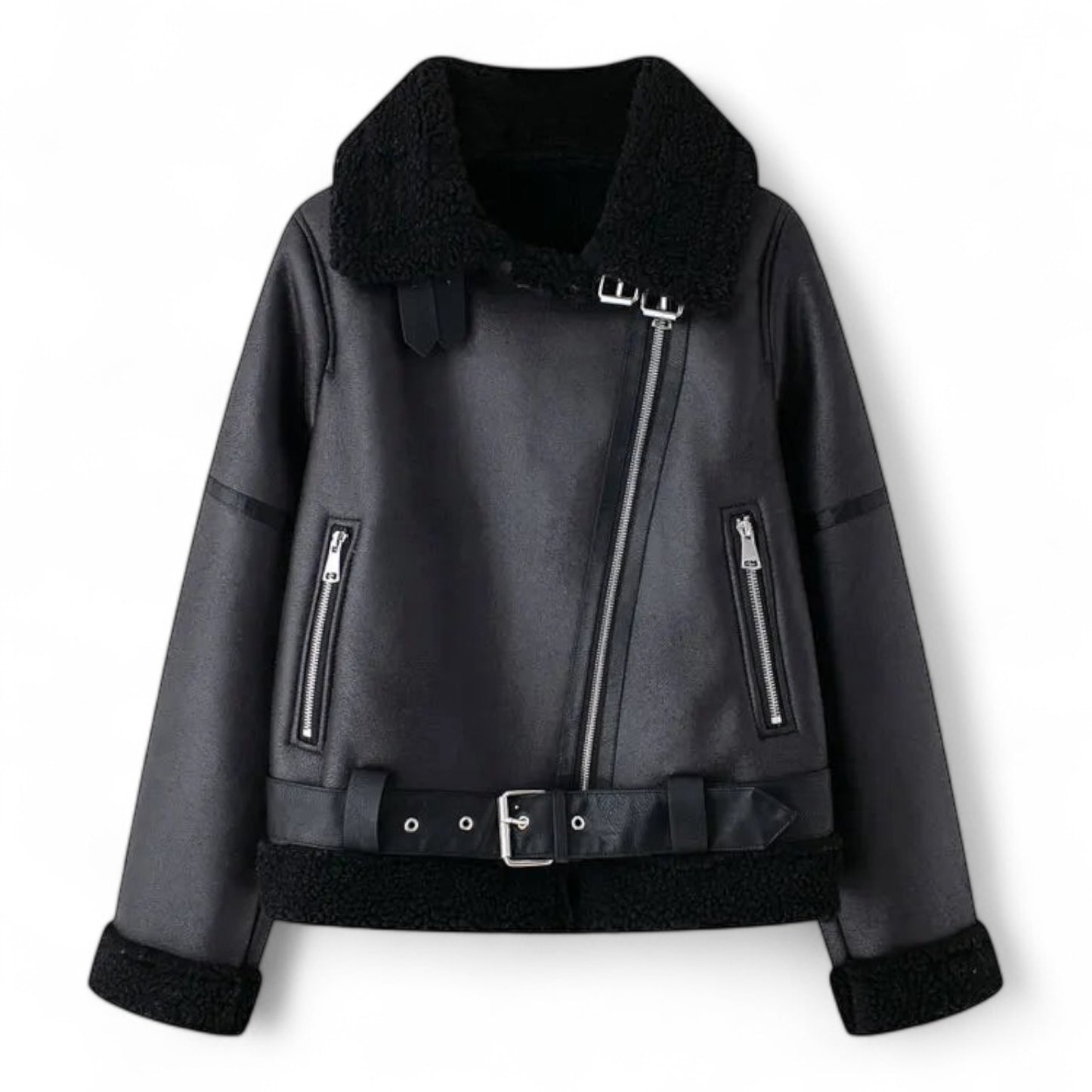 Katy | Shearling Bikerjack