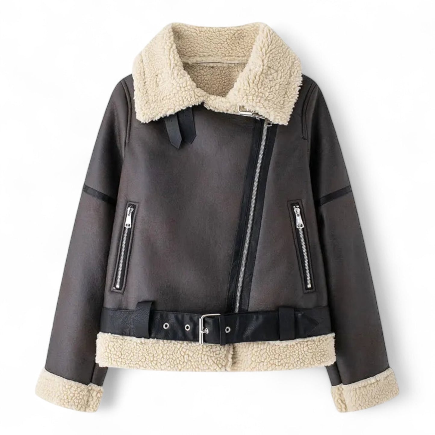 Katy | Shearling Bikerjack