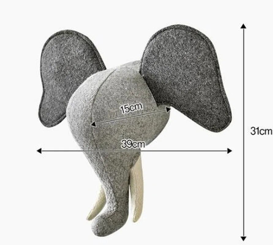 Pluche Dierenkop | Muurdecoratie