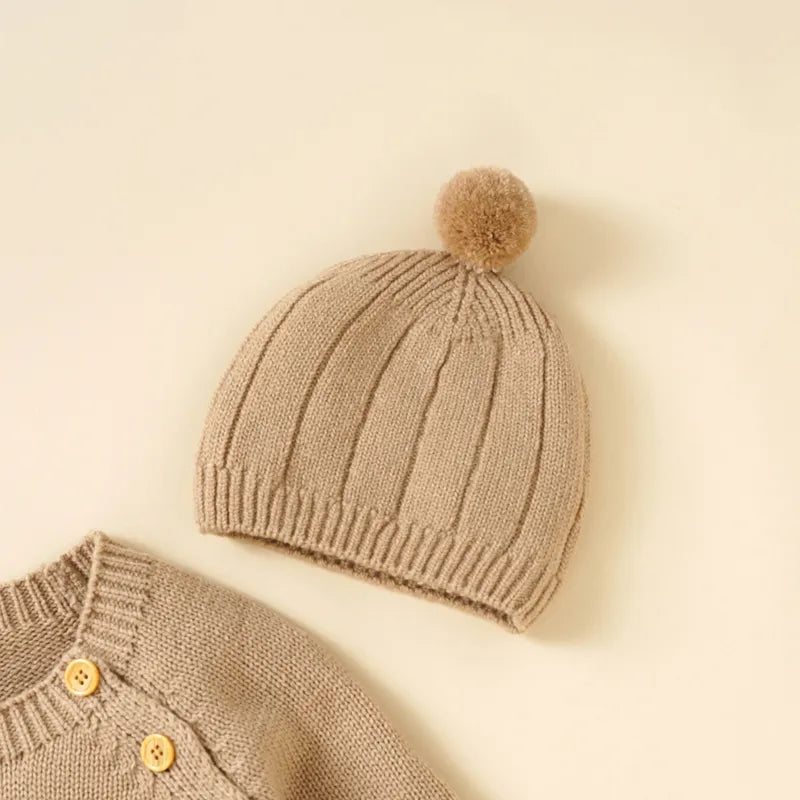 Pommie | Gebreide Onesie Met Mutsje