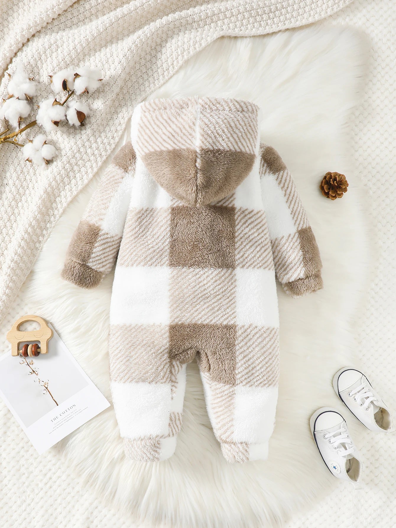 Oat | Zachte Geruite Onesie