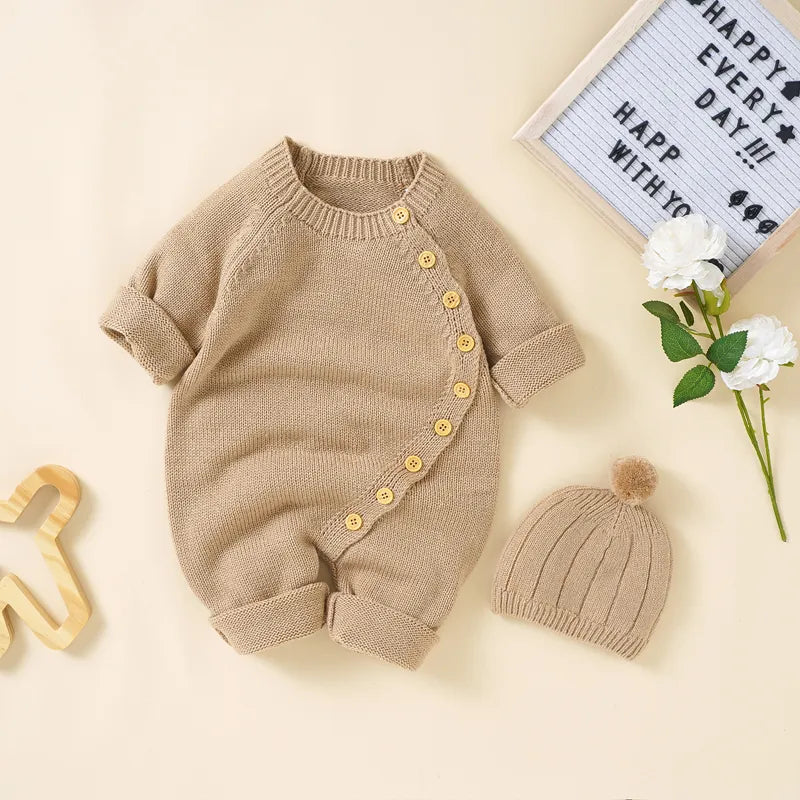 Pommie | Gebreide Onesie Met Mutsje
