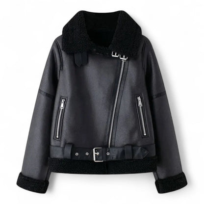 Katy | Shearling Bikerjack
