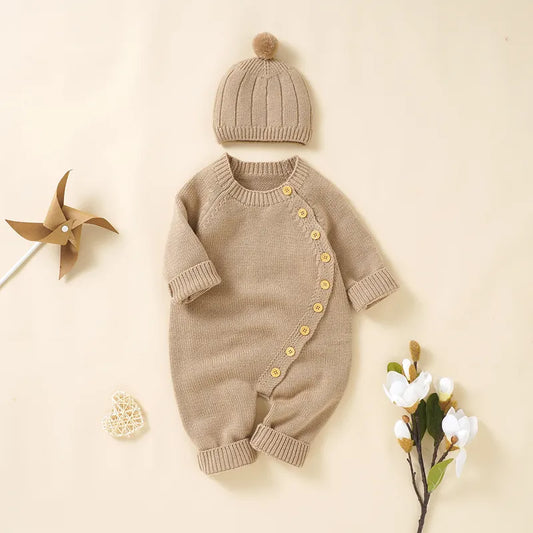 Pommie | Gebreide Onesie Met Mutsje