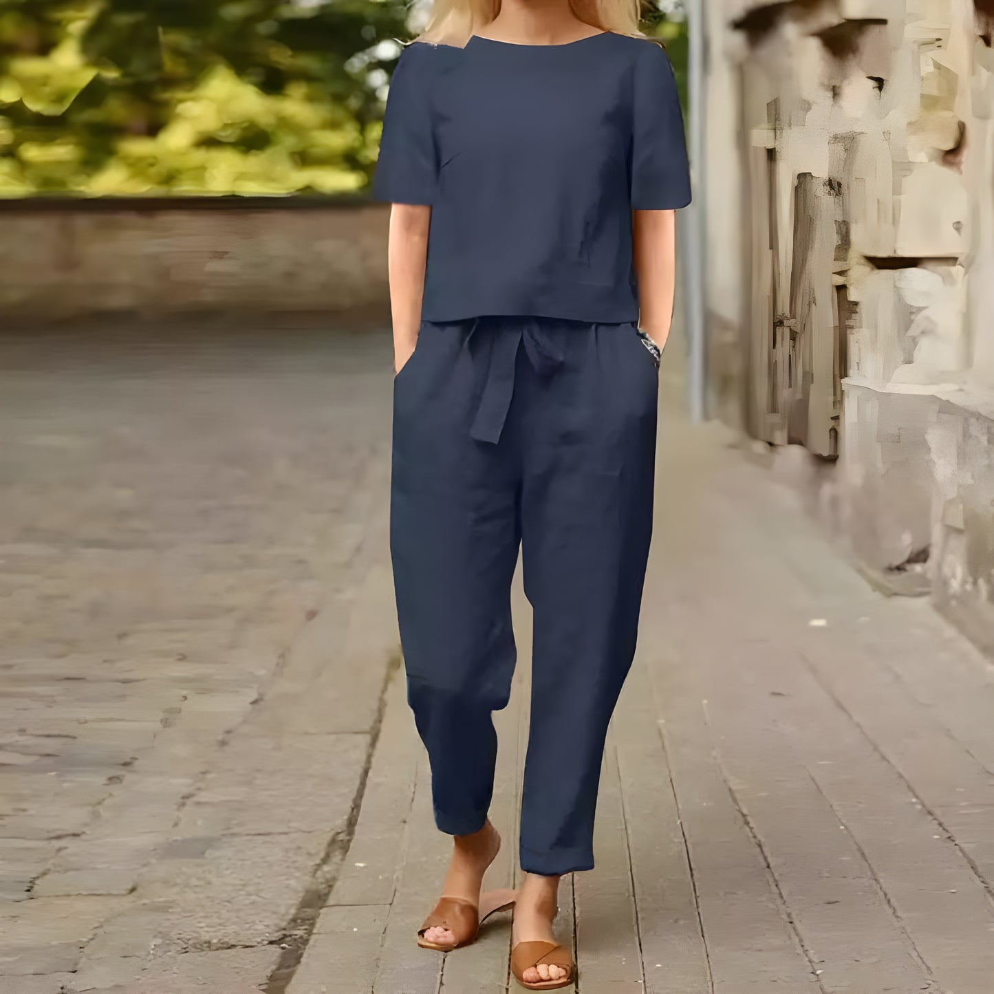 Vivian | Tweedelig Katoenen Pak